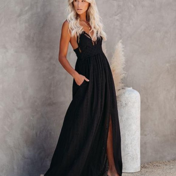 Vici Archer Pocketed Lace Eyelet Maxi 